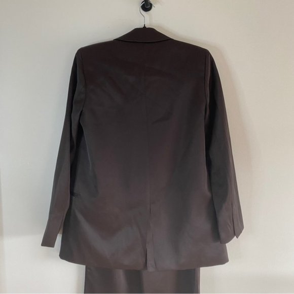𝅺zara 2 Piece SUIT - BLAZER AND FULL LENGTH SATIN EFFECT PANTS BROWN - Picture 13 of 16